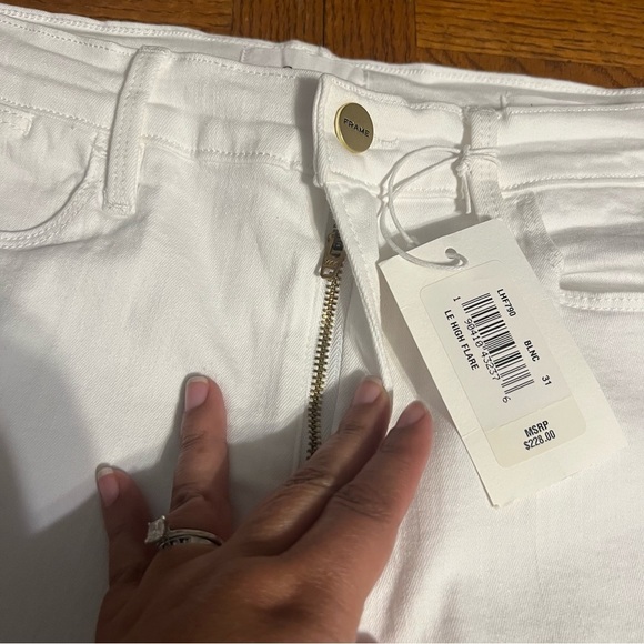 NEW Frame Le High Flare Jeans in White Sz 31 Retro 70s Inspired Style Boho - Picture 6 of 16